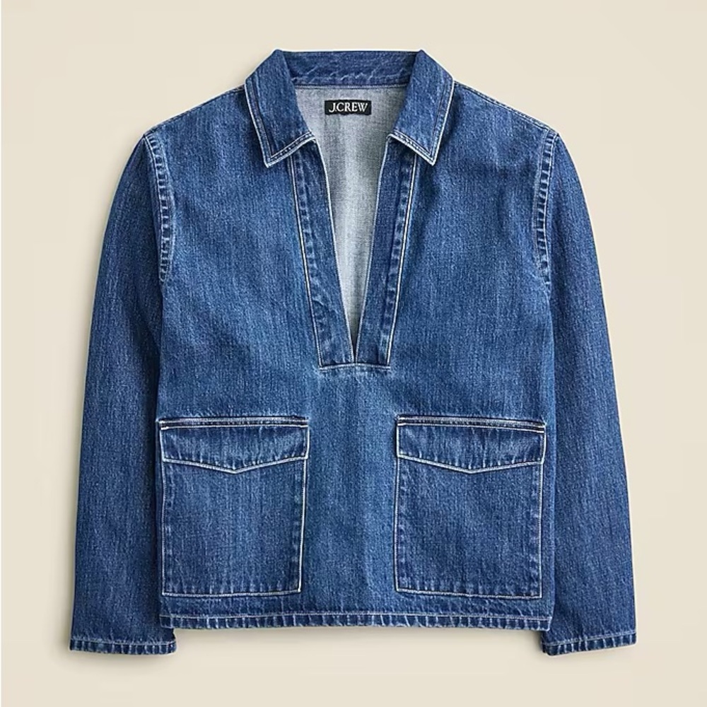 J Crew Denim Popover Shirt, size 2X